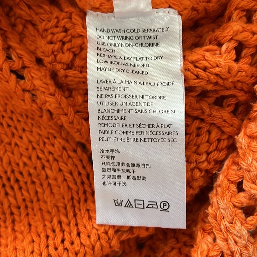 Anthropologie Orange V-Neck Sweater - Picture 6 of 8